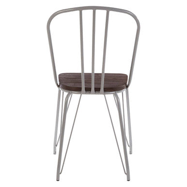 District Grey Metal Frame & Elm Wood Chair