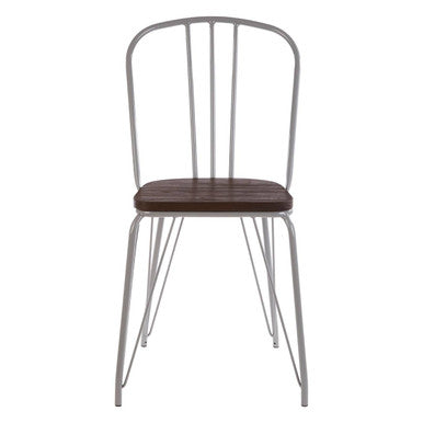 District Grey Metal Frame & Elm Wood Chair