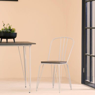 District Grey Metal Frame & Elm Wood Chair