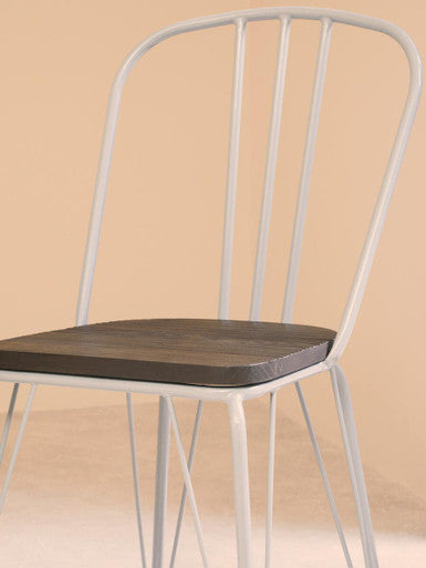 District Grey Metal Frame & Elm Wood Chair