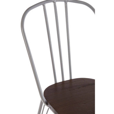 District Grey Metal Frame & Elm Wood Chair