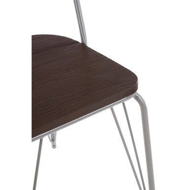 District Grey Metal Frame & Elm Wood Chair