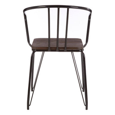 District Black Metal & Elm Wood Armchair