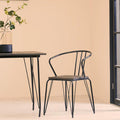 District Black Metal & Elm Wood Armchair
