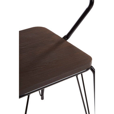 District Black Metal & Elm Wood Armchair