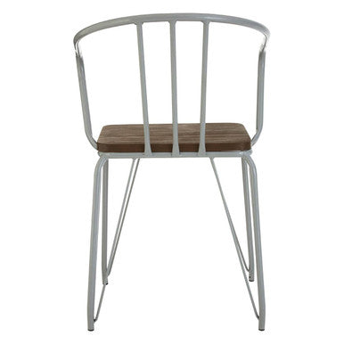 District Grey Metal & Elm Wood Armchair