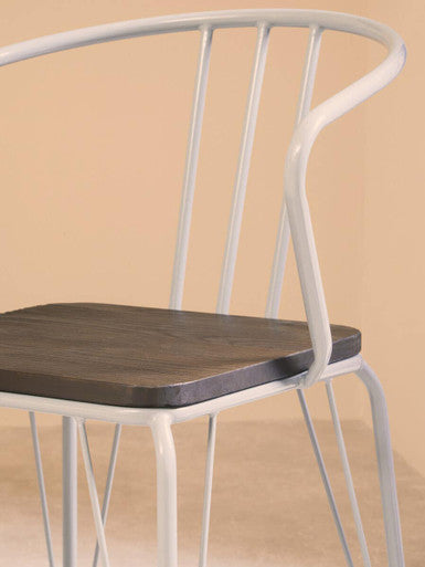 District Grey Metal & Elm Wood Armchair