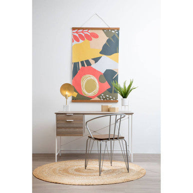District Grey Metal & Elm Wood Armchair