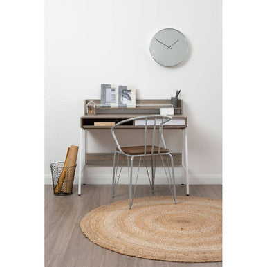 District Grey Metal & Elm Wood Armchair