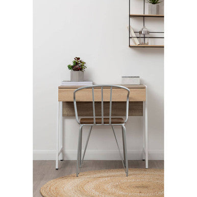 District Grey Metal & Elm Wood Armchair
