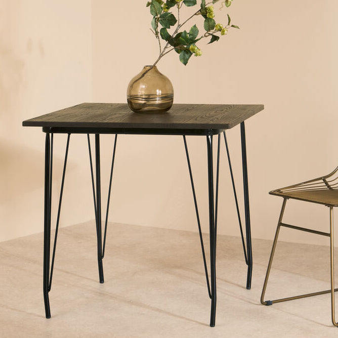 Black Metal Legs & Elm Wood Top Dining Table, District