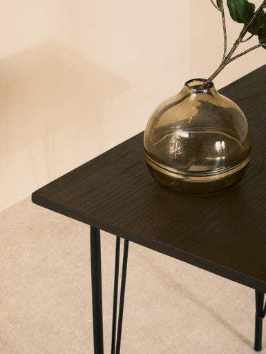 Black Metal Legs & Elm Wood Top Dining Table, District