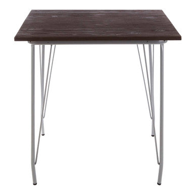 Grey Metal Legs & Brown Elm Wood Top Dining Table, District