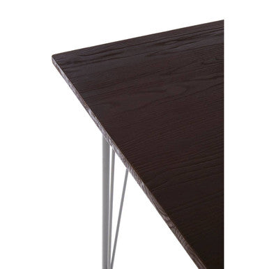 Grey Metal Legs & Brown Elm Wood Top Dining Table, District