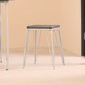 District Grey Metal & Elm Small Wood Stool