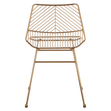 District Small Gold Metal Wire Chair