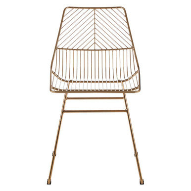 District Small Gold Metal Wire Chair