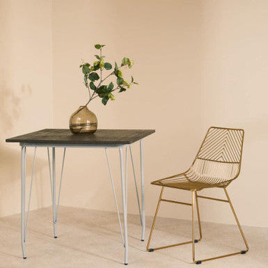 District Small Gold Metal Wire Chair
