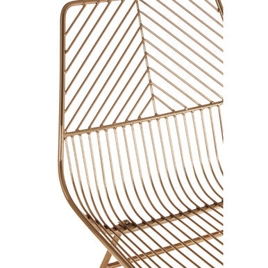 District Small Gold Metal Wire Chair