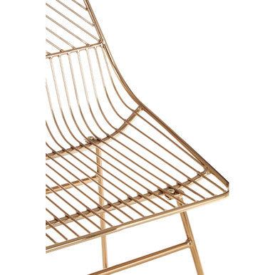 District Small Gold Metal Wire Chair