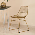 District Small Gold Metal Wire Chair