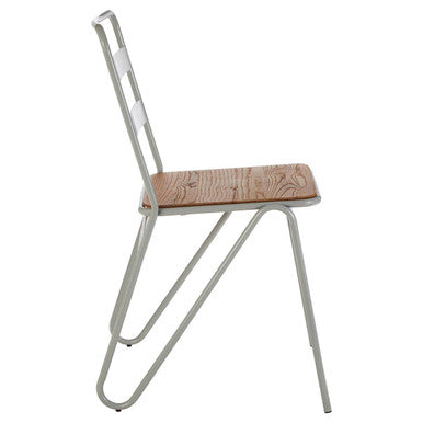 District Grey Metal & Elm Wood Chair