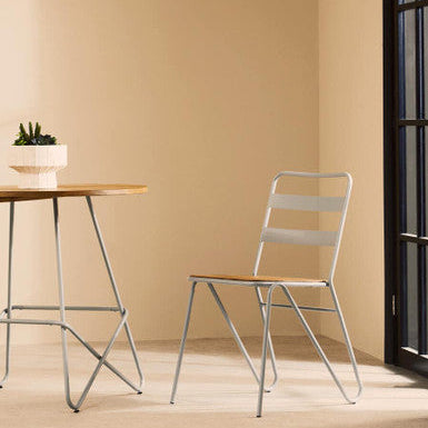 District Grey Metal & Elm Wood Chair