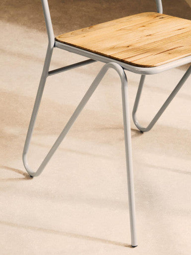District Grey Metal & Elm Wood Chair