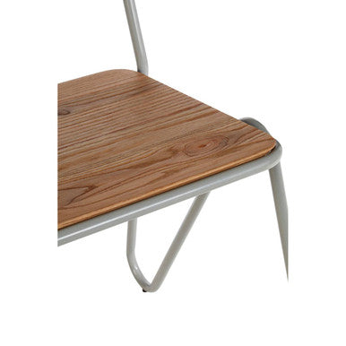 District Grey Metal & Elm Wood Chair