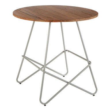 Grey Metal Legs & Natural Elm Wood Top Round Dining Table, District