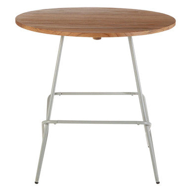 Grey Metal Legs & Natural Elm Wood Top Round Dining Table, District