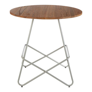 Grey Metal Legs & Natural Elm Wood Top Round Dining Table, District