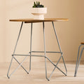 Grey Metal Legs & Natural Elm Wood Top Round Dining Table, District