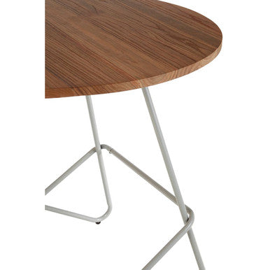 Grey Metal Legs & Natural Elm Wood Top Round Dining Table, District