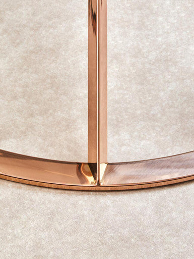 Rose Gold Stainless Steel Base Round Coffee Table With Tempered Glass Top, Allure