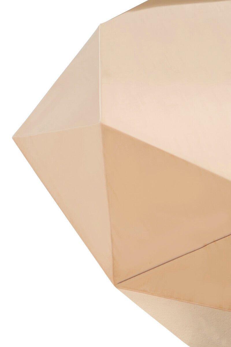 Gold Diamond Cut Stainless Steel Coffee Table With Hexagonal Tabletop, Allure