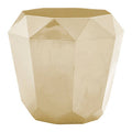 Champagne Gold Diamond Cut Stainless Steel End Table With Hexagonal Tabletop, Allure