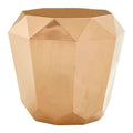 Rose Gold Diamond Cut Stainless Steel End Table With Hexagonal Tabletop, Allure