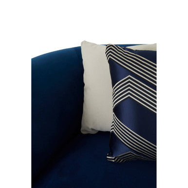 5 Seat Dark Blue Velvet Corner-Sofa, Renee