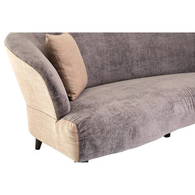 3 Seat Grey Velvet Sofa, Reine