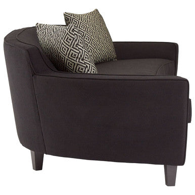 3 Seat Black Dimity Fabric Sofa, Rania