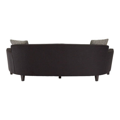 3 Seat Black Dimity Fabric Sofa, Rania