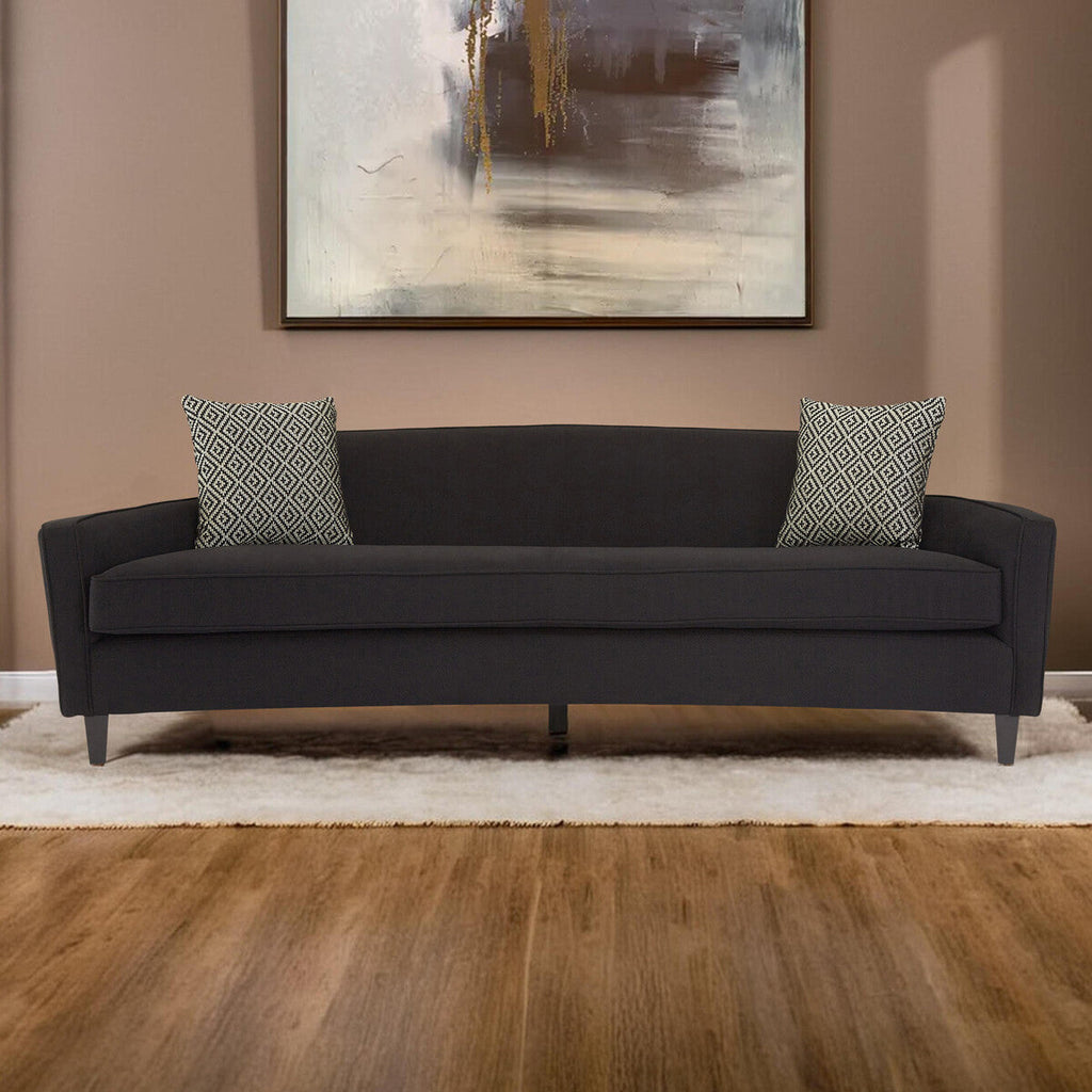 3 Seat Black Dimity Fabric Sofa, Rania