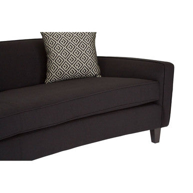 3 Seat Black Dimity Fabric Sofa, Rania