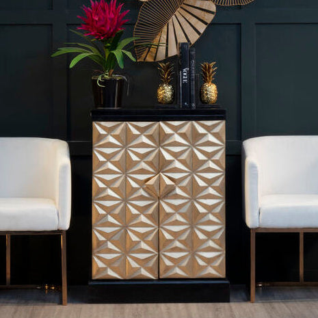 Malta Bar Unit Mango Wood Black