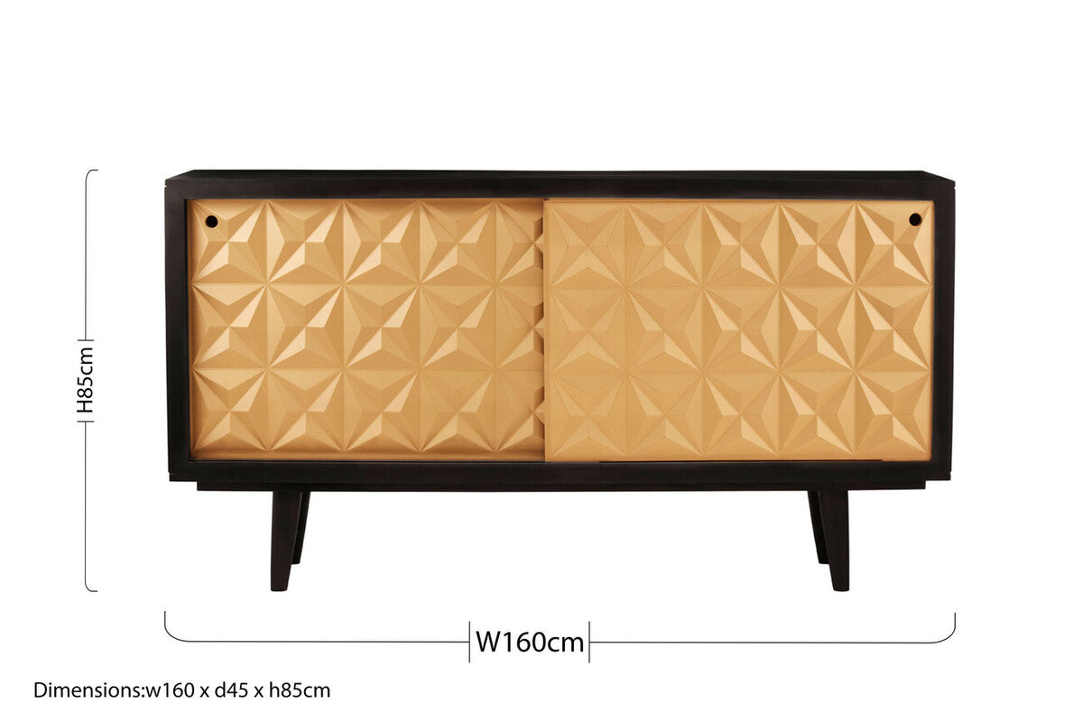 Malta Mango Wood Gold Contemporary Sideboard