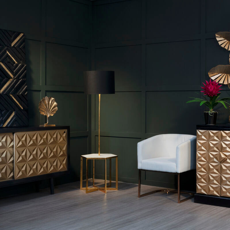 Malta Mango Wood Gold Contemporary Sideboard