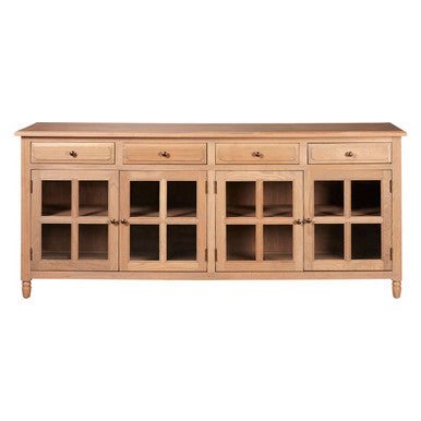 Lyon Oak Wood Sideboard In Washed Grey