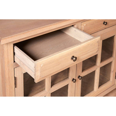 Lyon Oak Wood Sideboard In Washed Grey