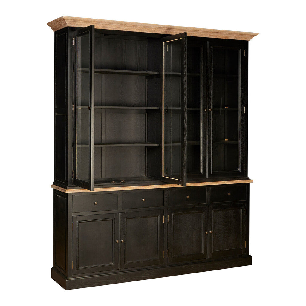 Lyon Black Oak Wood Large Cabinet